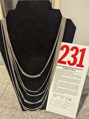 Lot 231 Multi - Strand Silver Toned Necklace